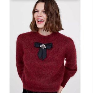 NWT ZARA SOFT FEEL SWEATER WITH BOW - RARE